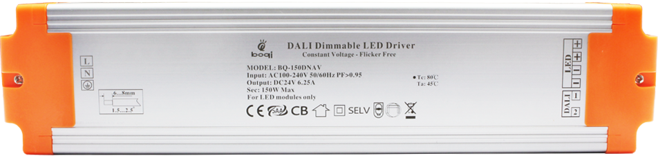 drivers de led reguláveis dali bq 150dnav 24v