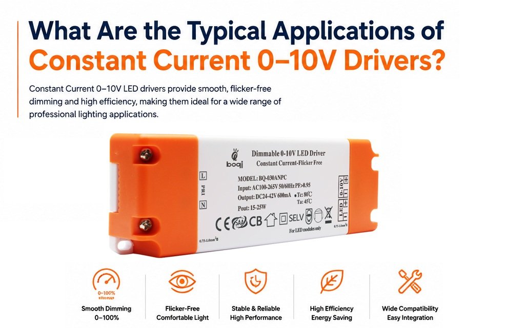 Quelles sont les applications courantes des pilotes à courant constant 0–10 V ?
