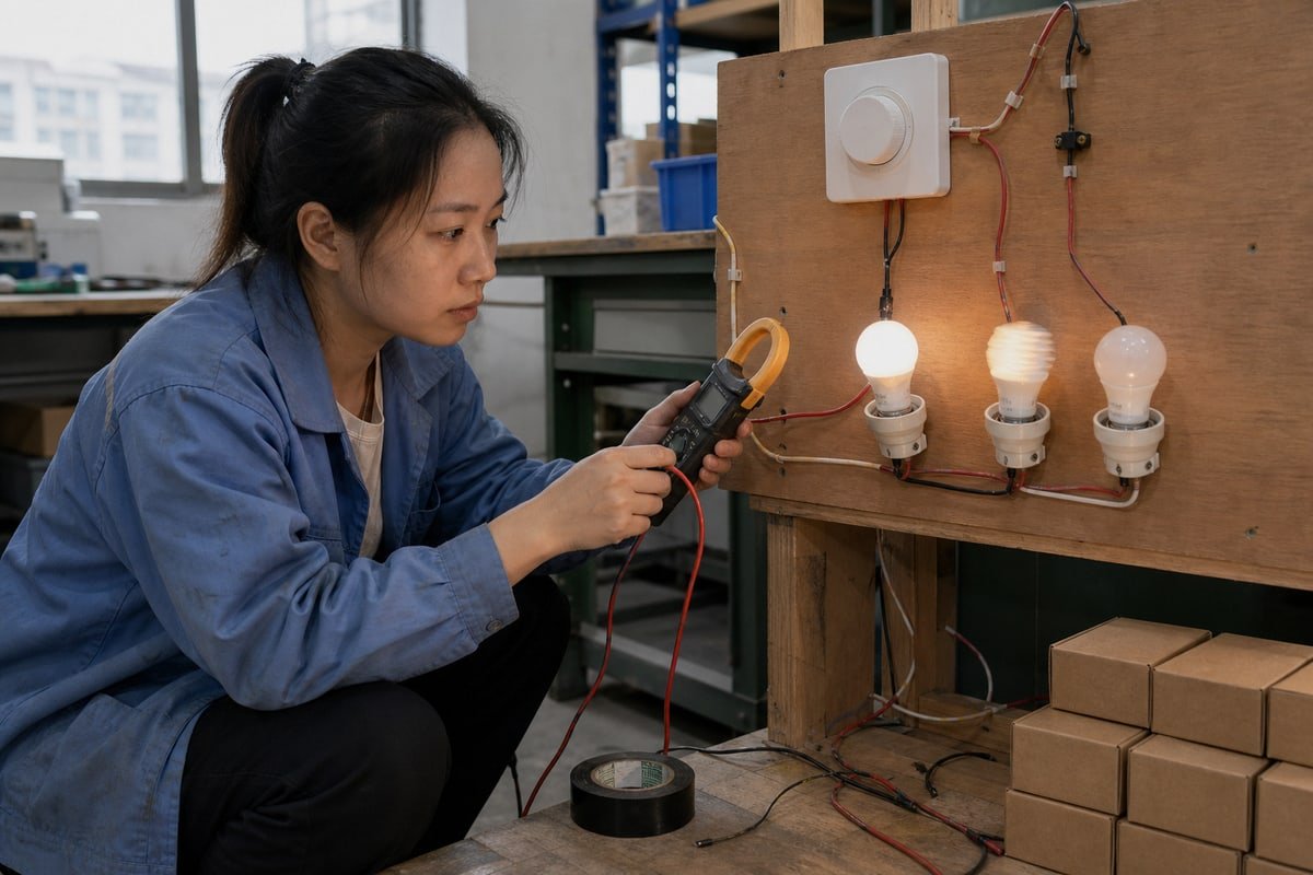LED Flicker Causes LED lights flickering and buzzing due to incompatible TRIAC dimmer driver design (ID#2)