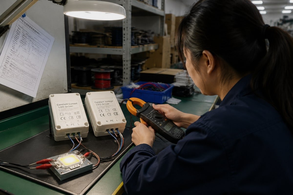 Constant Current vs Voltage Constant current drivers regulate LED modules better than constant voltage for stability (ID#2)